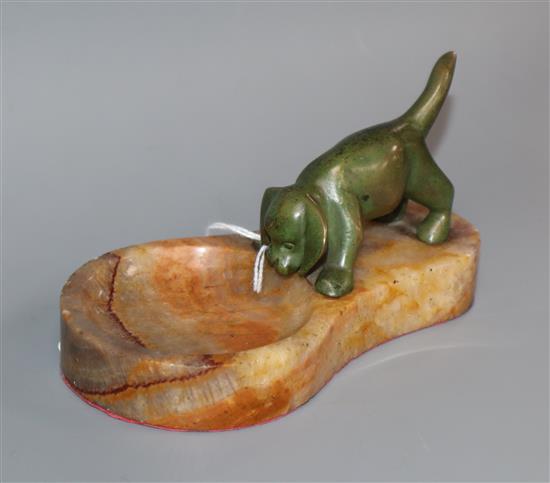 A French patinated bronze dog vide-poshe